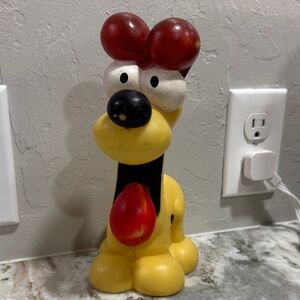 Vintage Garfield Oldie dog 1980s plastic piggy bank Rare